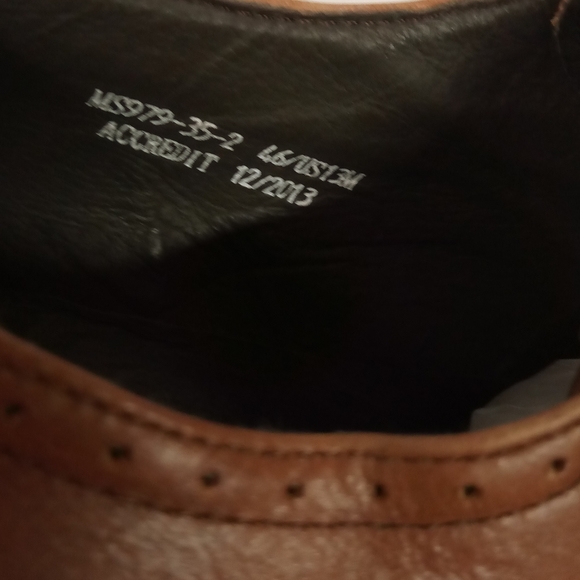 Vtge Dune London Shoes Wingtip ACCREDIT Brown Leather/Burlap Fabric Sz 13M/46 main image 6